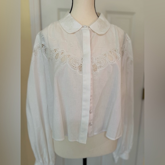 LoveShack Fancy Sansom Blouse in White - Picture 2 of 4